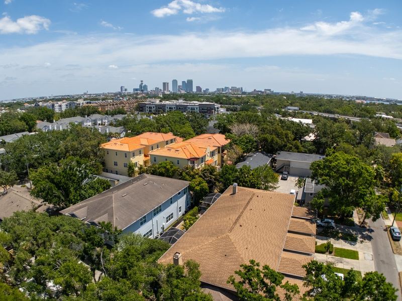 Residential property aerial view
