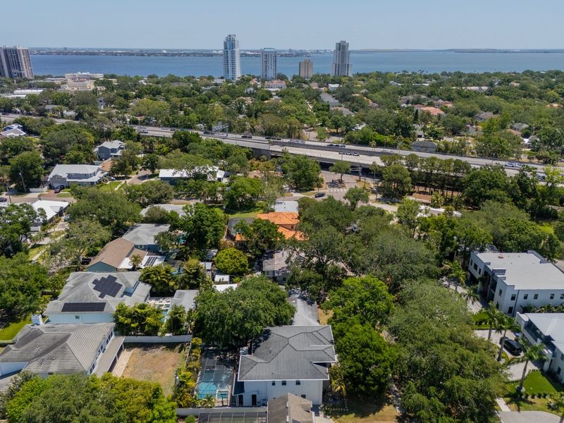 Residential property aerial view