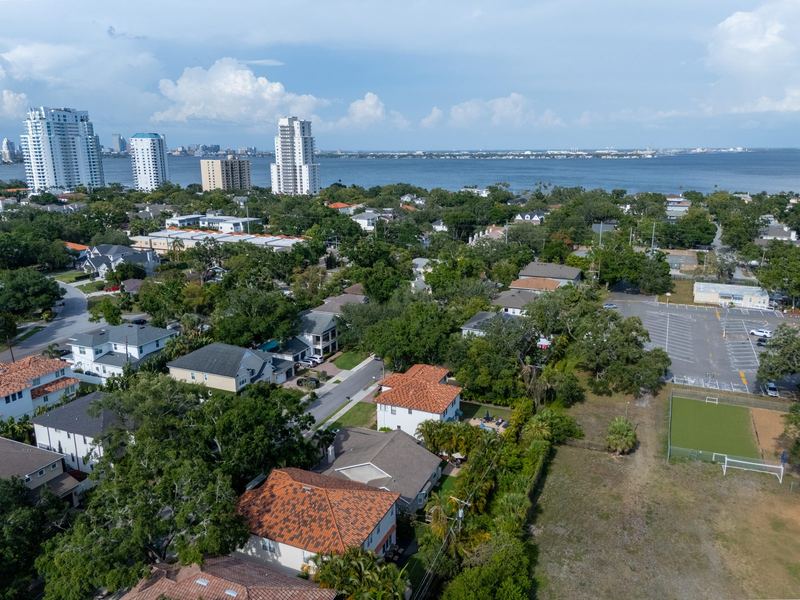 Residential property aerial view